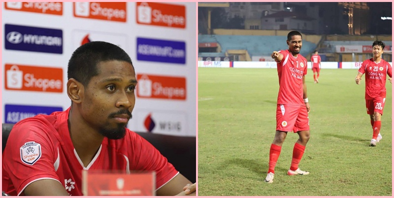 Pendant Quang Vinh vui mừng khi ghi bàn đầu tiên ở Việt Nam ?