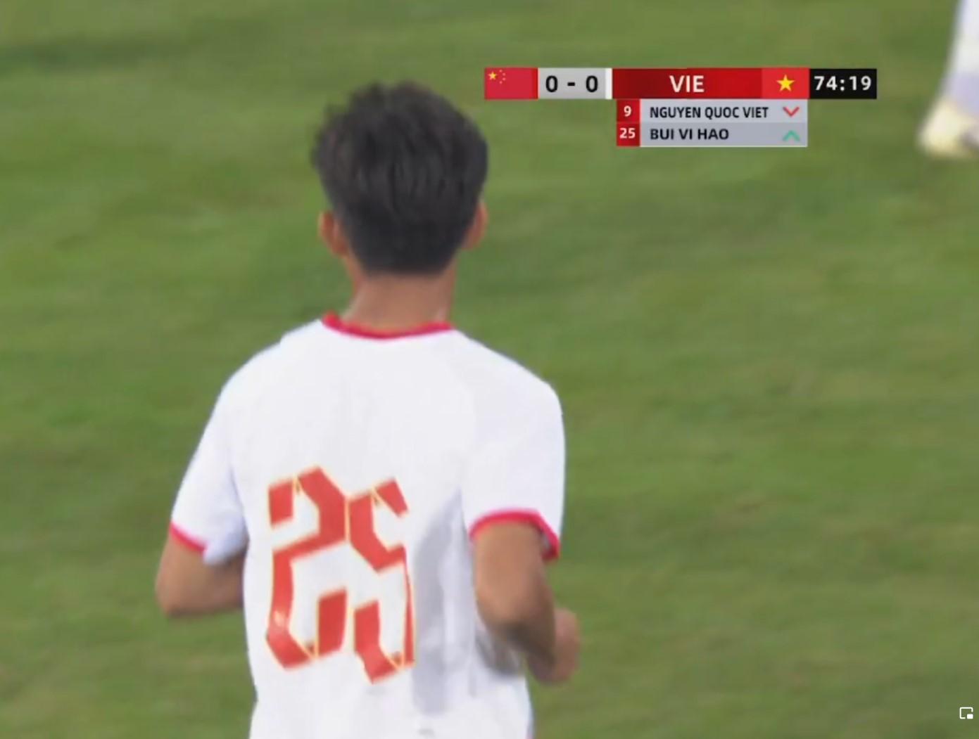 Bùi Vĩ Hào đánh dấu sự trở lại ở trận đấu với U22 Trung Quốc